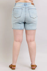 Judy Blue Full Size 2 Button Denim Shorts with Pockets Plus Size - Trendsi - Flyclothing LLC
