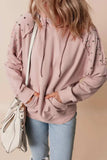 Rivet Drawstring Long Sleeve Hoodie - Trendsi - Flyclothing LLC