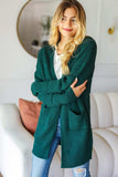 Haptics Stripe Textured Open Front Cardigan with Pockets - Trendsi - Flyclothing LLC