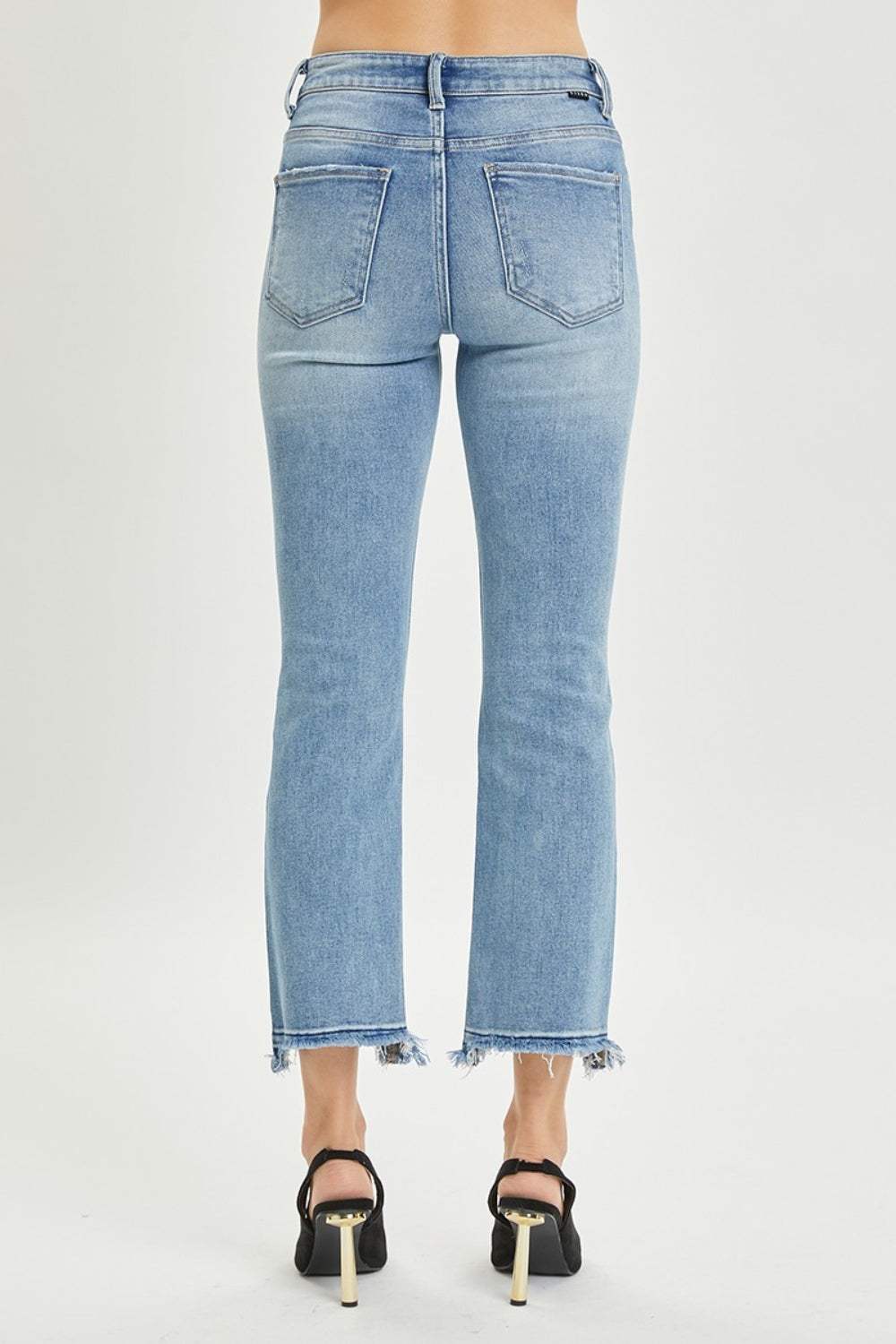 RISEN Full Size High Rise Distressed Cropped Straight Jeans - Trendsi - Flyclothing LLC