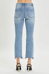 RISEN Full Size High Rise Distressed Cropped Straight Jeans - Trendsi - Flyclothing LLC