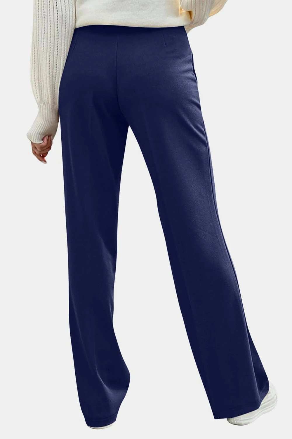 Decorative Button High Rise Pants - Trendsi - Flyclothing LLC