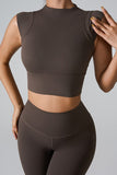 Mock Neck Active Tank - Trendsi