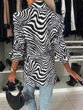 Animal Print Long Sleeve Blazer - Trendsi - Flyclothing LLC