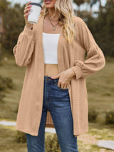 Textured Open Front Dropped Shoulder Cardigan - Trendsi - Flyclothing LLC