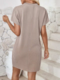 Round Neck Short Sleeve Mini Dress - Trendsi - Flyclothing LLC