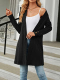 Open Front Long Sleeve Cardigan - Trendsi