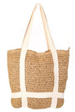 Fame Straw Braided Hat Carrier Tote Bag - Trendsi