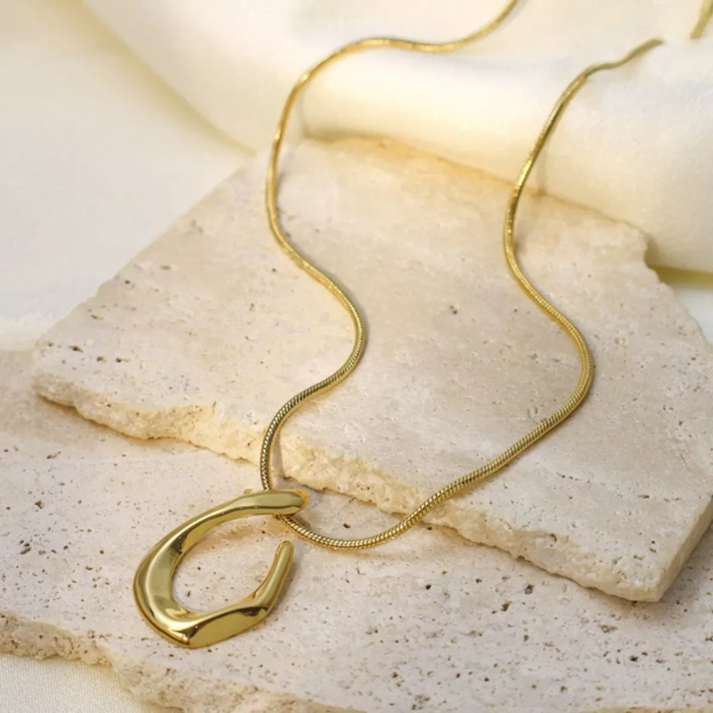 18K Gold-Plated Geometric Necklace - Trendsi - Flyclothing LLC