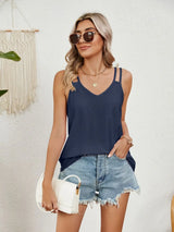 Florira Cutout Eyelet Tank - Trendsi - Flyclothing LLC
