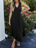 Full Size V-Neck Midi Tank Dress - Trendsi
