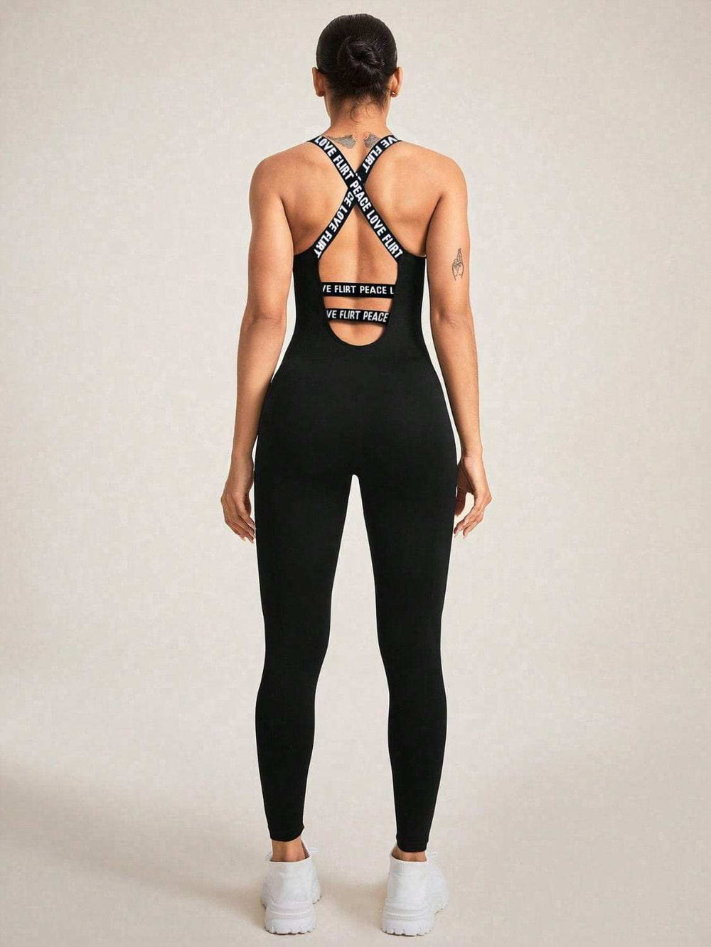 Crisscross Back Sleeveless Active Jumpsuit - Trendsi - Flyclothing LLC