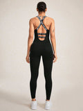 Crisscross Back Sleeveless Active Jumpsuit - Trendsi - Flyclothing LLC