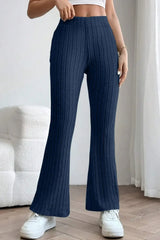 Basic Bae Full Size Ribbed High Waist Flare Pants - ShopBasicbae - Flyclothing LLC