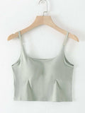Scoop Neck Cropped Cami with Chest Pads - Trendsi - Flyclothing LLC