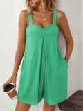 Mandy Sweetheart Neck Wide Strap Romper with Pockets - Trendsi - Flyclothing LLC