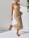 Openwork Scoop Neck Cover-Up Dress - Trendsi