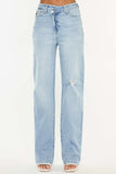 Kancan Distressed High Waist Straight Jeans - Trendsi - Flyclothing LLC