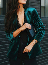 Button Up Lapel Collar Blazer - Trendsi - Flyclothing LLC
