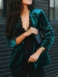 Button Up Lapel Collar Blazer - Trendsi