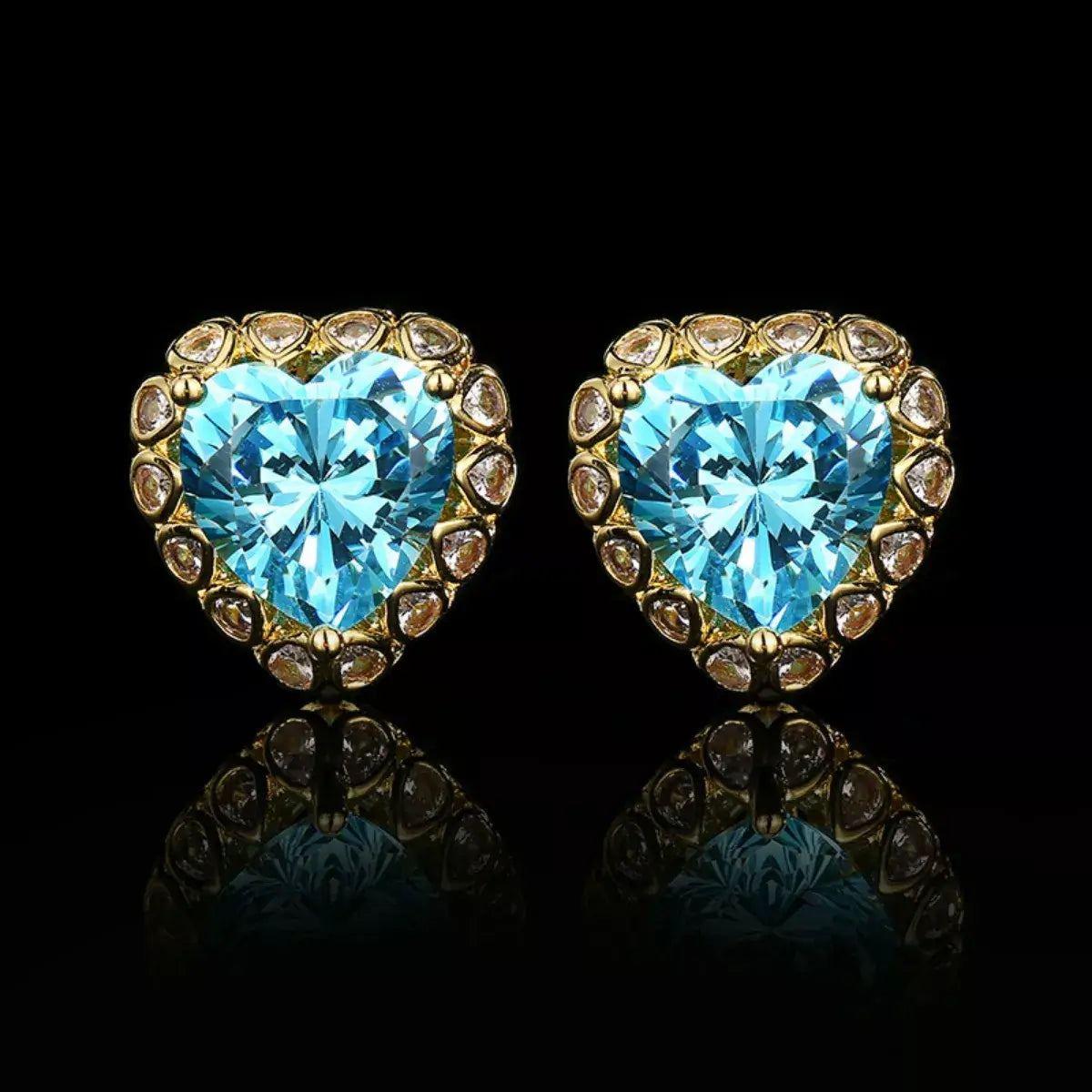 Heart-Shaped Stud Earrings - Trendsi - Flyclothing LLC