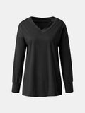 Full Size V-Neck Long Sleeve T-Shirt - Trendsi - Flyclothing LLC