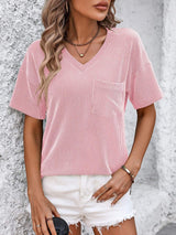 V-Neck Dropped Shoulder T-Shirt - Trendsi - Flyclothing LLC