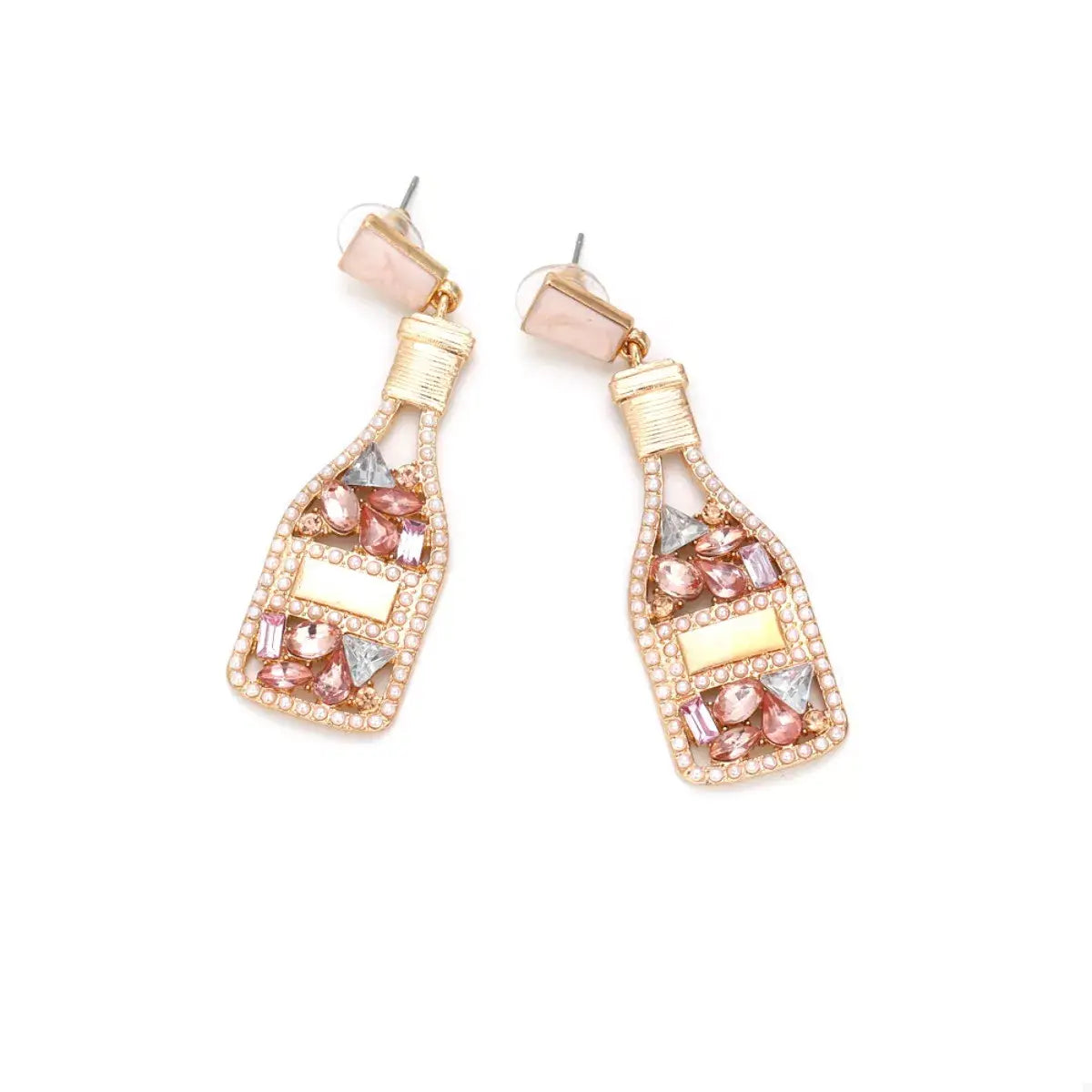 Champagne Bottle Drop Earrings - Trendsi - Flyclothing LLC