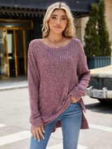 Round Neck Long Sleeve T-Shirt - Trendsi - Flyclothing LLC