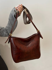 PU Leather Adjustable Strap Crossbody Bag with Pouch - Trendsi