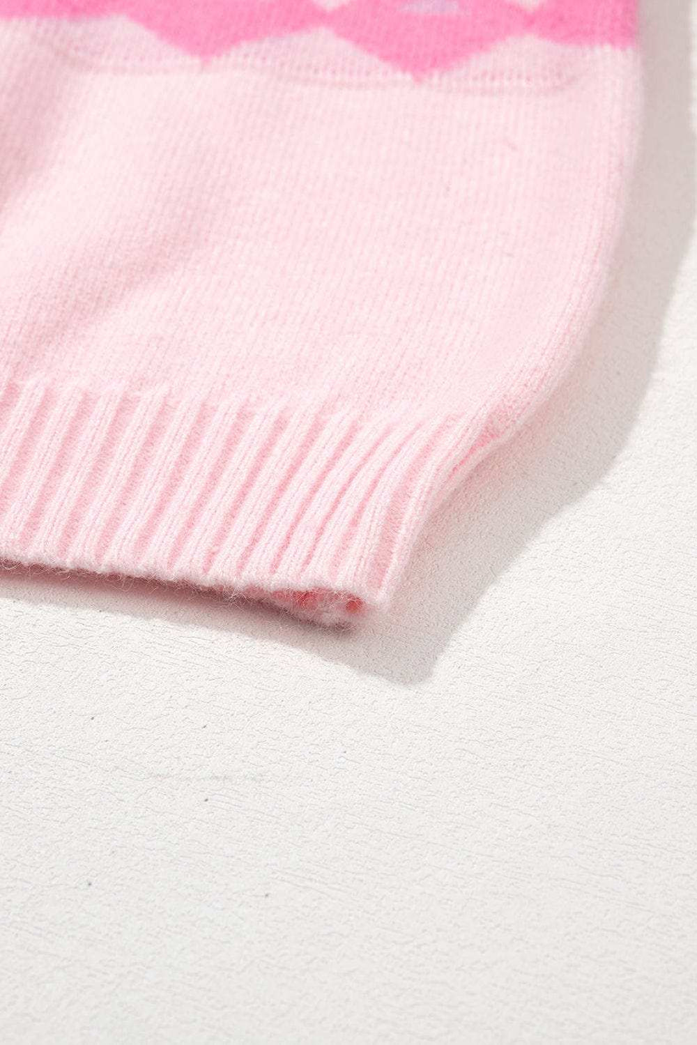 Geometric Drop Shoulder Long Sleeve Sweater - Trendsi - Flyclothing LLC