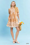 Umgee Paisley Mandala Print Babydoll Dress - Trendsi - Flyclothing LLC