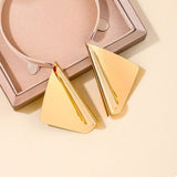 18K Gold-Plated Triangle Earrings - Trendsi - Flyclothing LLC