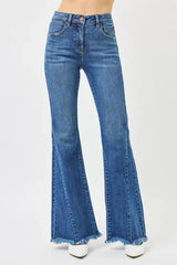 RISEN Mid Rise Flare Side Seam Detailing Jeans - Trendsi - Flyclothing LLC