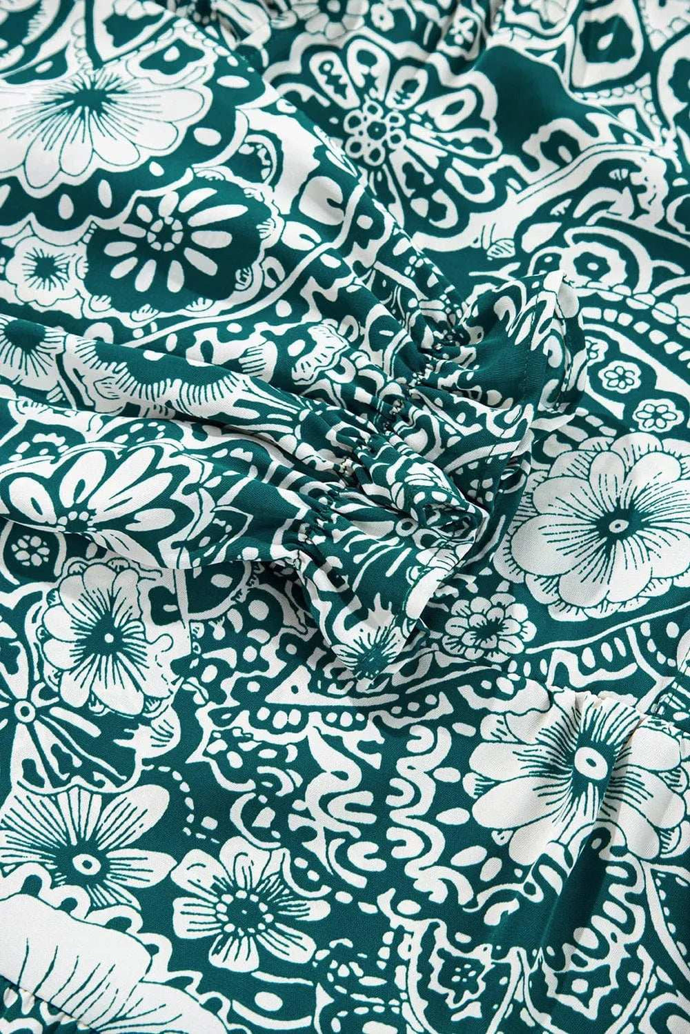 Plus Size Ruffled Printed Flounce Sleeve Dress - Trendsi - Flyclothing LLC