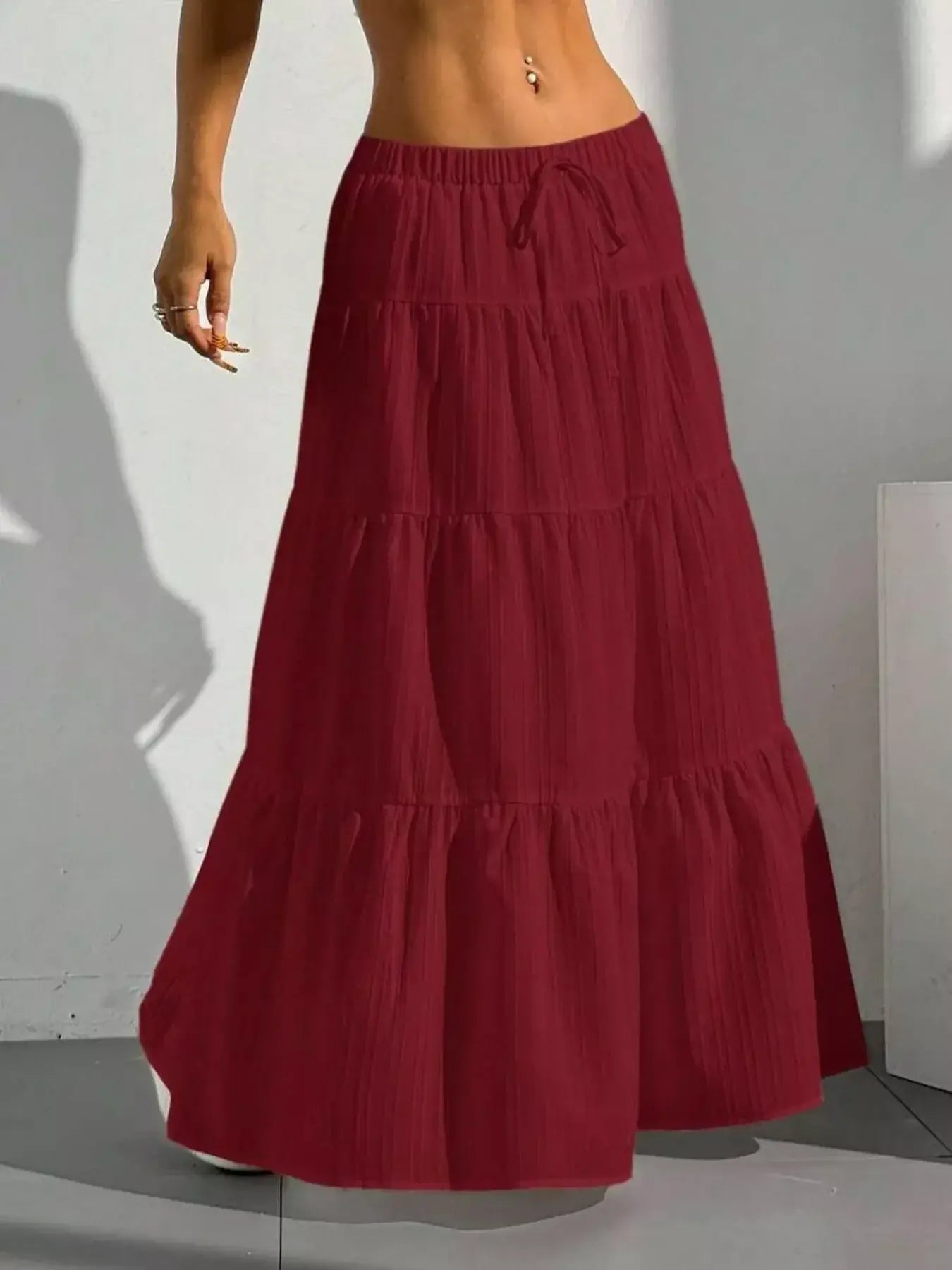 Flowy Tiered Maxi Skirt - Trendsi - Flyclothing LLC