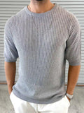Men's Round Neck Drop Shouler Knit Top - Trendsi
