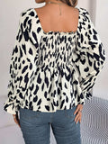 Square Neck Flounce Sleeve Blouse - Trendsi - Flyclothing LLC