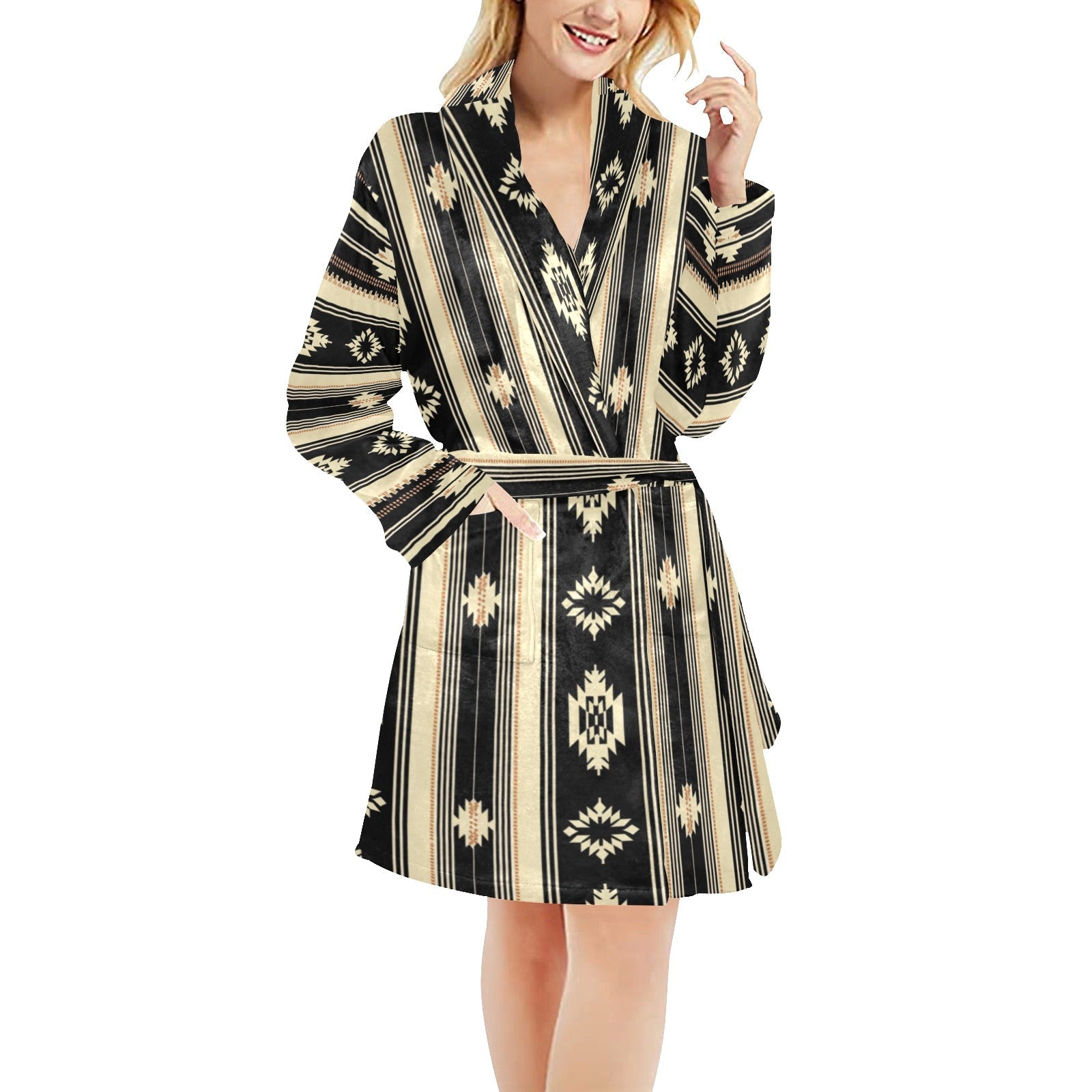 Baha Ranch Colores de Mexico Santa Fe Aztec Western Cowgirl Fleece Robe
