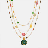 Titanium Steel Gold-plated Bead Necklace - Trendsi - Flyclothing LLC