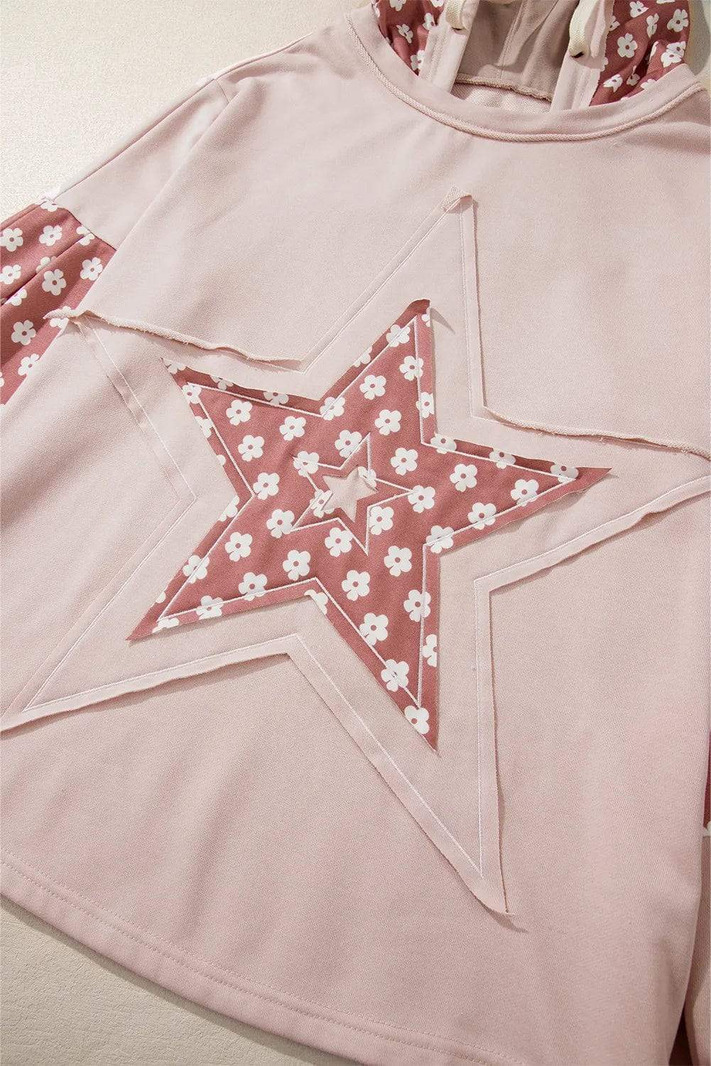 Drawstring Star Long Sleeve Hoodie - Trendsi - Flyclothing LLC