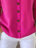 Full Size Button-Front V-Neck Cardigan Plus Size - Trendsi - Flyclothing LLC