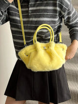 Fluffy Crossbody Bag with Buckle Detail - Trendsi - Flyclothing LLC