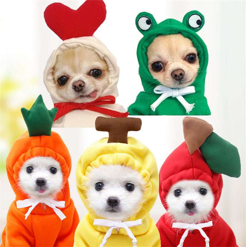 Cute Fruit Dog Clothes For Small Dogs Hoodies Winter Warm Fleece Pet Clothing Puppy Cat Costume Coat For French Chihuahua Outfit - My Store - Flyclothing LLC