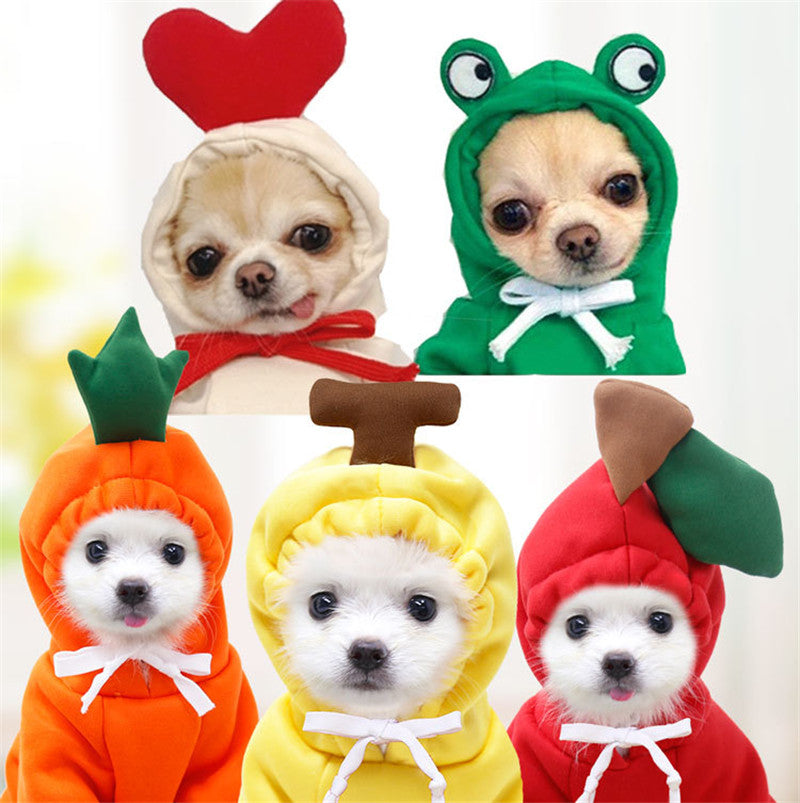 Cute Fruit Dog Clothes For Small Dogs Hoodies Winter Warm Fleece Pet Clothing Puppy Cat Costume Coat For French Chihuahua Outfit - My Store - Flyclothing LLC