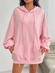 Devine Drawstring Long Sleeve Hoodie - Trendsi