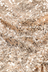 Sequin Knot Round Neck Long Sleeve Mini Dress - Trendsi - Flyclothing LLC