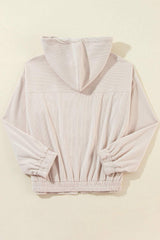 Pocketed Zip Up Long Sleeve Hooded Jacket - Trendsi - Flyclothing LLC