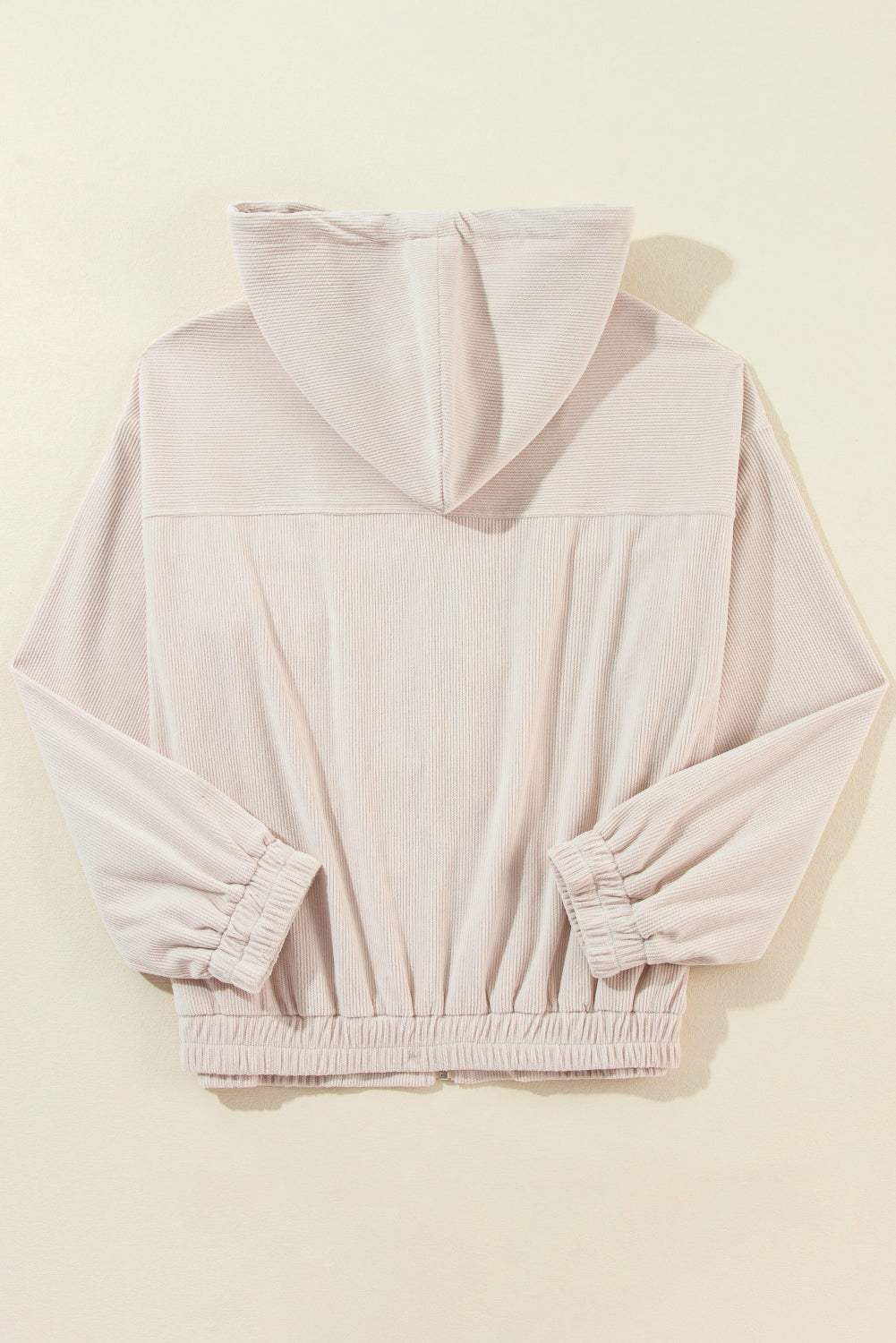 Pocketed Zip Up Long Sleeve Hooded Jacket - Trendsi - Flyclothing LLC