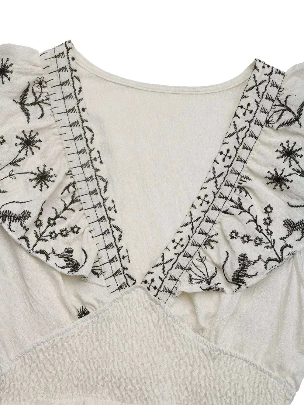 Smocked Ruffled Cap Sleeve Mini Dress - Trendsi - Flyclothing LLC